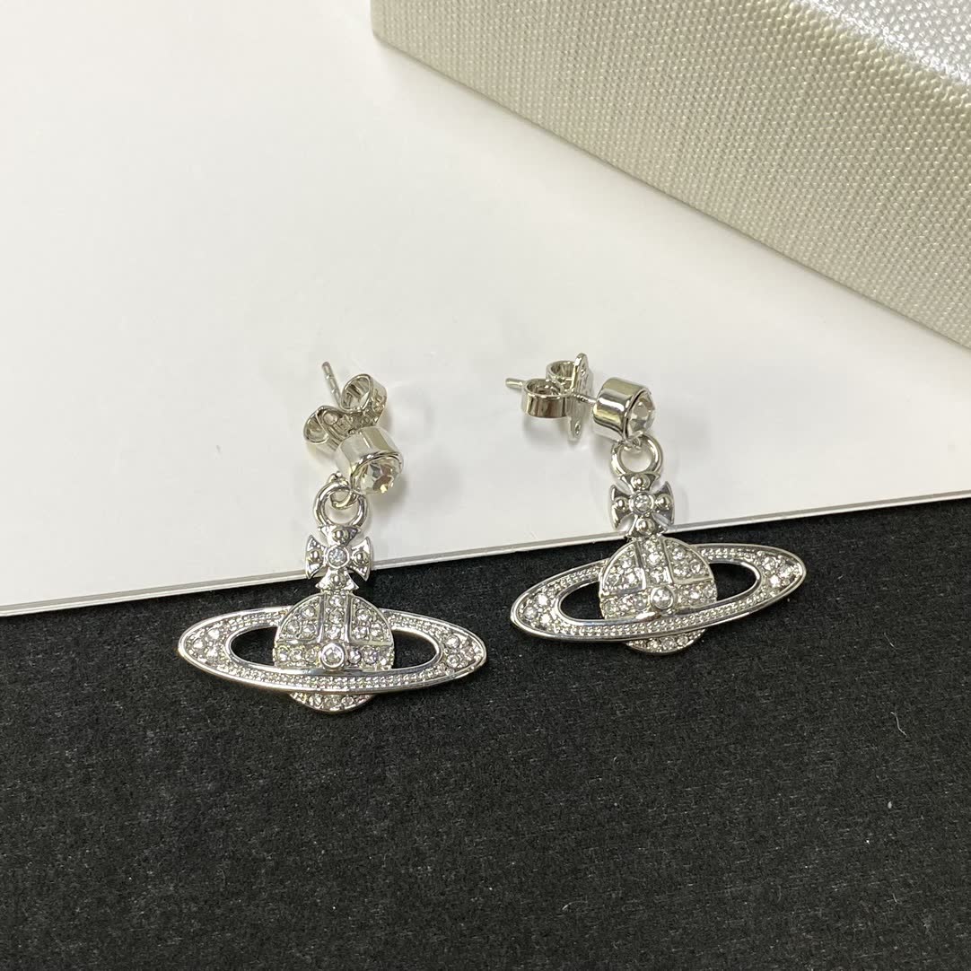 Vivienne Westwood Silver Saturn Ring Earrings